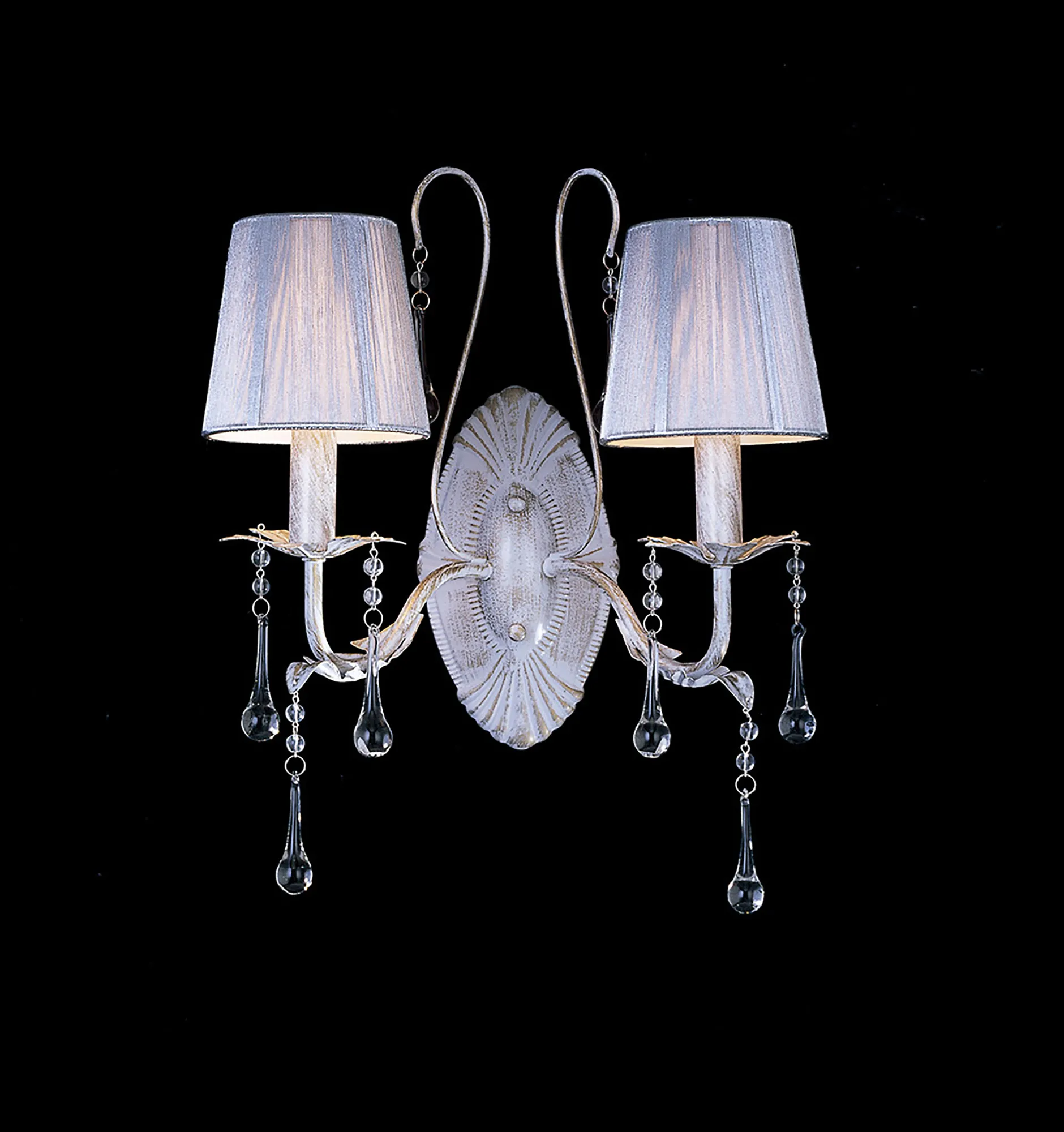 Flur Crystal Wall Lights Diyas Shaded Wall Lights